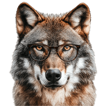 Realistic Wolf with Detailed Fur and Piercing Eyes png