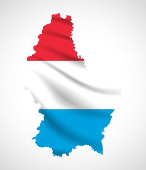 Luxembourg Map Silhouette with National Flag Design vector