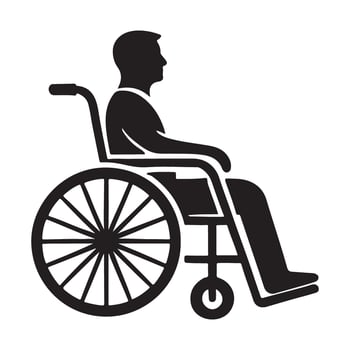 Person in Wheelchair Silhouette Illustration vector