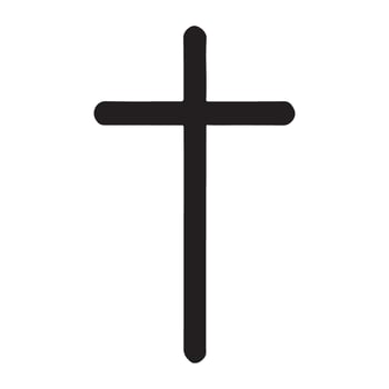Simple Cross Silhouette Illustration for Religious Design vector
