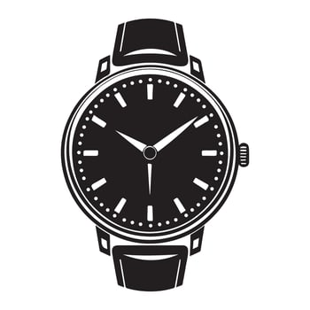 Silhouette Illustration of a Classic Wristwatch vector