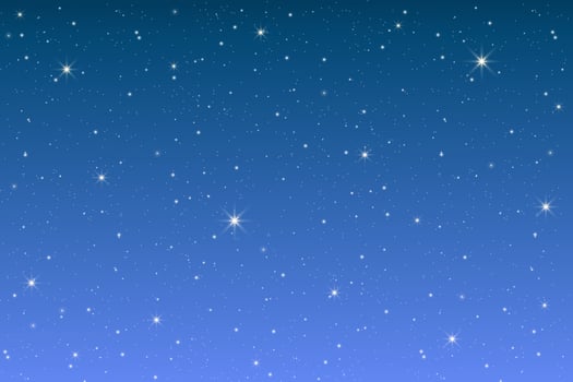 Blue night sky. Glowing gradient with shining stars, constellations, and celestial magic, creating a cosmic fantasy backdrop. illustration of outer space vector