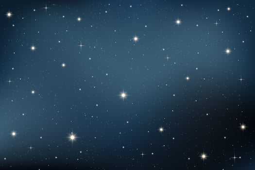 Dark winter night sky illustration with a glowing gradient, shining stars, celestial constellations, and abstract cosmic pattern. design is perfect for magical astrology wallpaper or backdrop vector