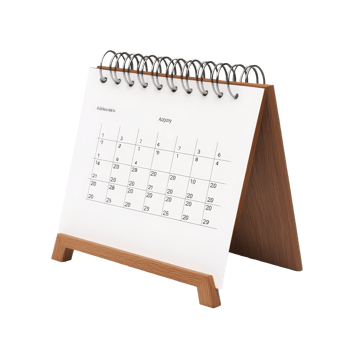A tabletop calendar displaying the month of April, highlighting dates and daily planner features for organization, table calendar 2023 april isolated on transparent background png