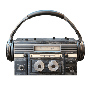 Retro Boombox with Vintage Style png