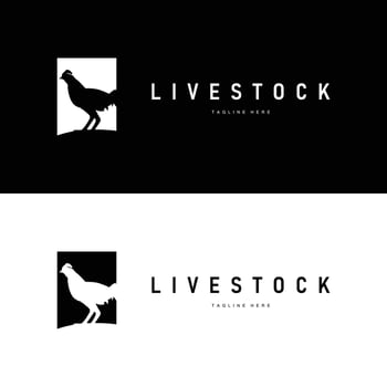 chicken logo illustration design simple silhouette black illustration template vector