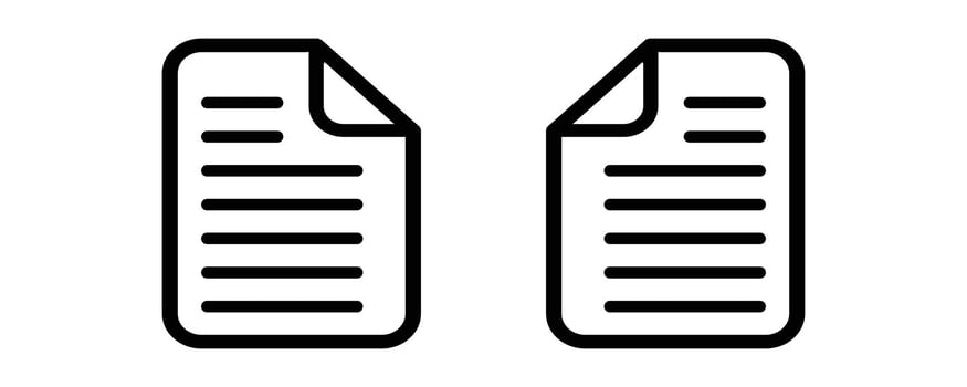 File document thin line icons, File line icon symbol for website design and development. vector