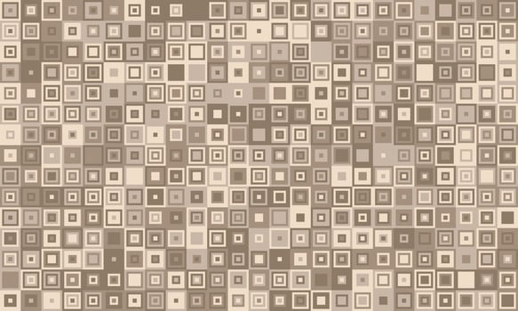 Elegant geometric pattern featuring nested squares in varying shades of beige and brown. Ideal for backgrounds, textiles, packaging, and website design. vector