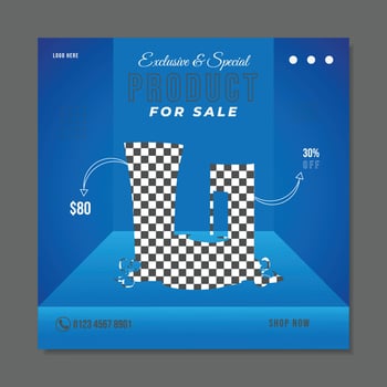 beauty products sale social media post design template, products sale poster design template vector