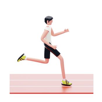 Man Running 3D Illustration png