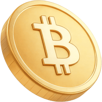 Golden Bitcoin Coin with Detailed Logo png