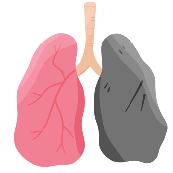 Healthy vs. Damaged Lungs png
