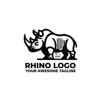 Simple and Modern Rhino Monogram Design vector