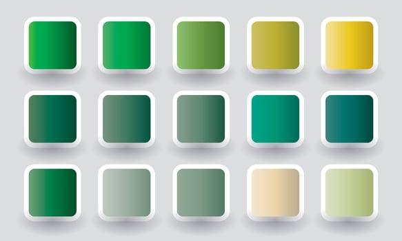 Collection of gradient foliage colour palette. Color Palette Ideas from Green Plant vector