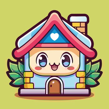 a cute little house with a heart on the roof vector
