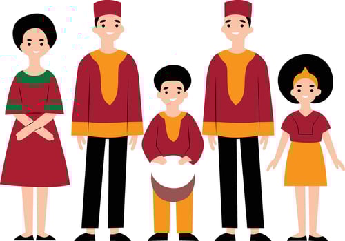 Kwanzaa a group wearing African clothing during Kwanzaa vector