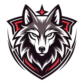 the wolf head on a shield vector