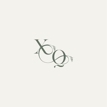 wedding concept monogram elegant and elegant logo QX organic hairline logotype letter vector