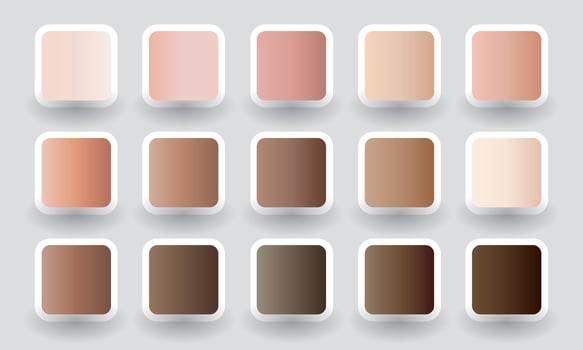 Collection of gradient skintones colour palette. Colour palette trends vector
