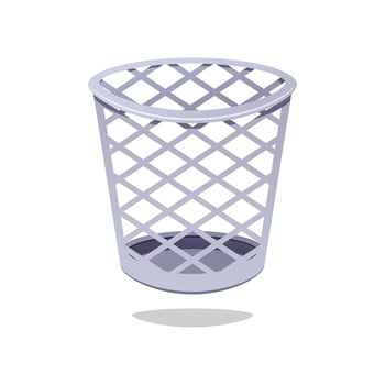 Round wastebasket isolated on white background. vector