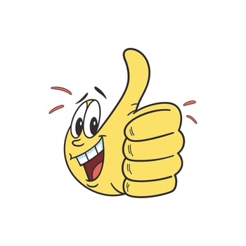 A cartoon yellow thumbs up emoticon vector