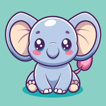cute elephant illustration vector