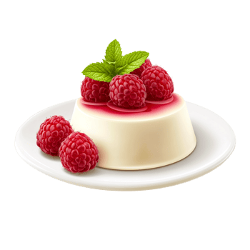 Raspberry panna cotta with a glossy finish png