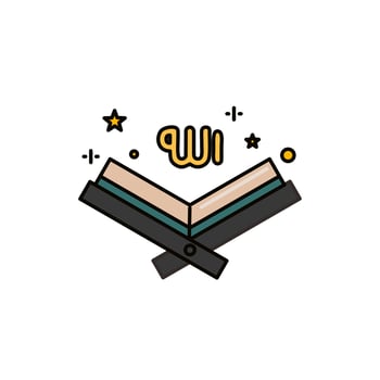 Koran icon with Allah's pronunciation vector
