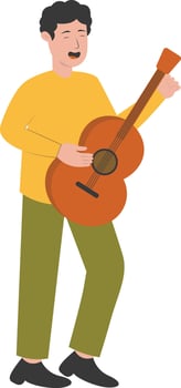 Handsome Male Playing Guitar vector