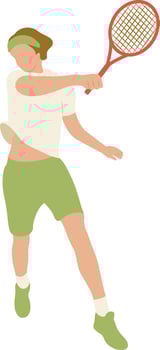 Youth Women Playing Tennis vector
