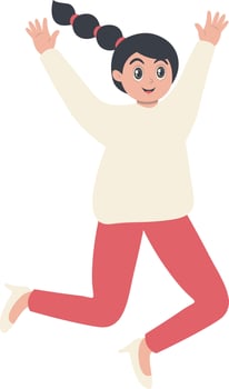 Happy Girl Jump Illustration vector