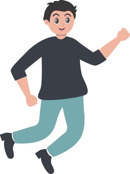 Happiness Men Jumping with Black Clothes vector