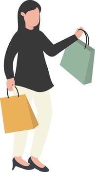GIrl Shopping Carrying Bag vector