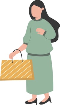 Women Shopping Holding Bag vector