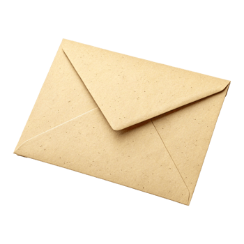 Vintage Kraft Paper Envelope with Textured Beige Design and Triangle Flap png