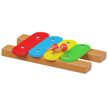 3d xylophone instrument toy icon render png
