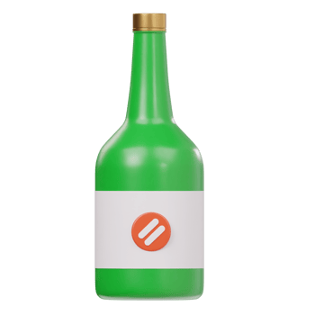 Korean soju bottle icon 3d png