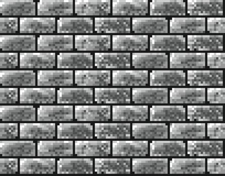 The seamless gray pixel background with brick. vector
