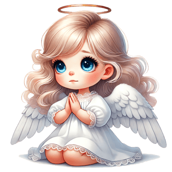 An angel with blue eyes and white dress png
