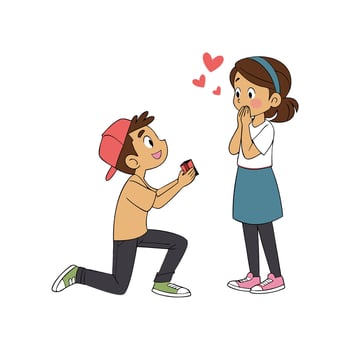 A boy Proposed A Girl in Valentines Day vector