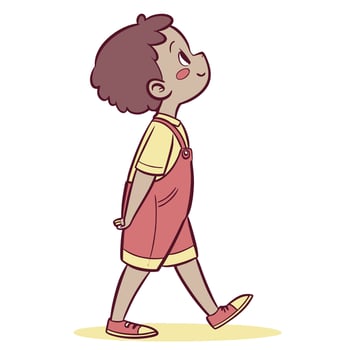a cartoon boy walking with his hands in his pockets vector