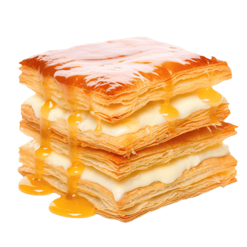 Flaky Layer Pastry with Caramel Sauce Cream Ready to Be Enjoy France Dessert png