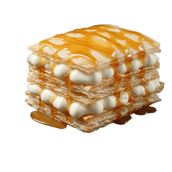 Flaky Layer Pastry with Caramel Sauce png