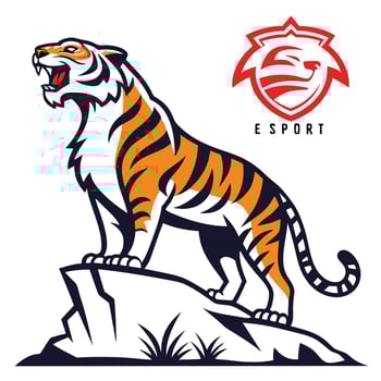 the tiger logo for e sport vector