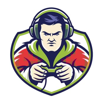 mascot icongame gamer angry vector