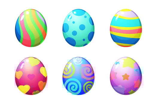 Colorful Easter eggs flat design icons. illustration vector