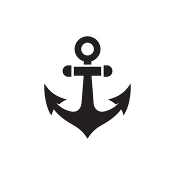 Anchor logo icon Nautical maritime sea ocean boat illustration symbol vector