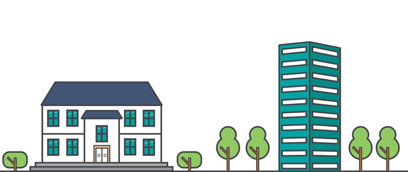 real estate flat house on white background vector