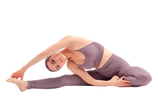 Beautiful young woman doing yoga exercise, isolated png