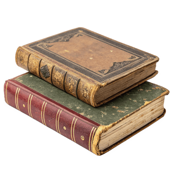 Vintage old two books isolated on transparent background png